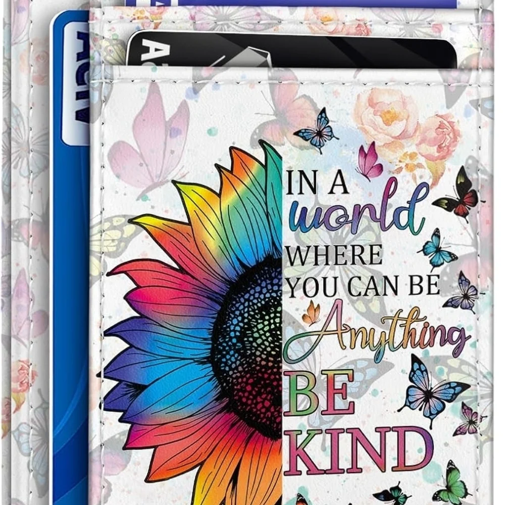 Floral Leather RFID Card Holder